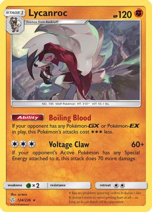 Lycanroc 124/236 - Holo Rare - Holofoil