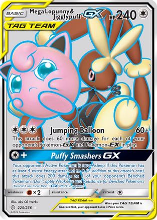 Mega Lopunny & Jigglypuff GX (Full Art) 225/236/236 - Ultra Rare - Holofoil