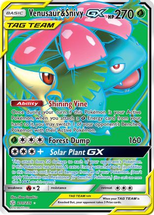 Venusaur & Snivy GX (Full Art) 210/236 - Ultra Rare - Holofoil