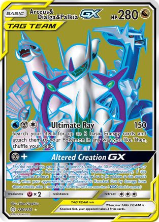 Arceus & Dialga & Palkia GX (Full Art) 220/236 - Ultra Rare - Holofoil