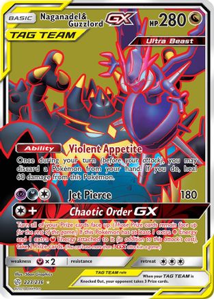 Naganadel & Guzzlord GX (Full Art) 223/236 - Ultra Rare - Holofoil