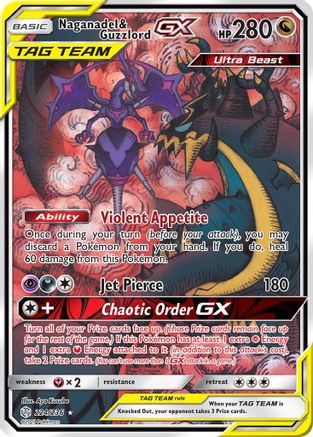 Naganadel & Guzzlord GX (Alternate Full Art) 224/236 - Ultra Rare - Holofoil