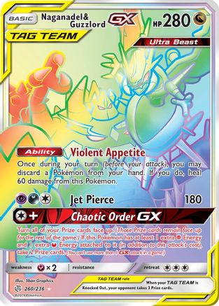 Naganadel & Guzzlord GX (Secret) 260/236 - Secret Rare - Holofoil