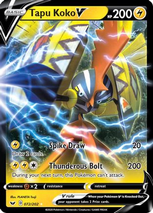 Tapu Koko V 072/202/202 - Ultra Rare - Holofoil