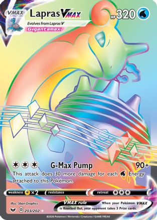 Lapras VMAX (Secret) 203/202/202 - Secret Rare - Holofoil
