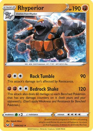 Rhyperior 099/202/202 - Holo Rare - Holofoil
