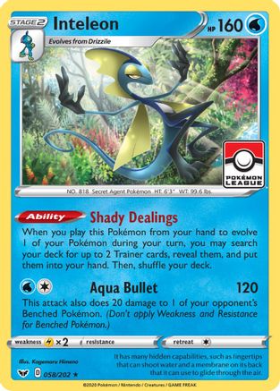 Inteleon 058/202 - Promo - Reverse Holofoil