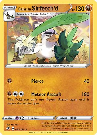 Galarian Sirfetch'd 095/192/192 - Holo Rare - Holofoil