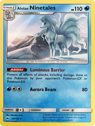 Alolan Ninetales 028/147 - Holo Rare - Holofoil