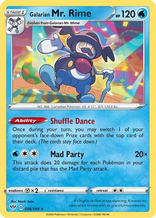 Galarian Mr. Rime 036/189/189 - Rare