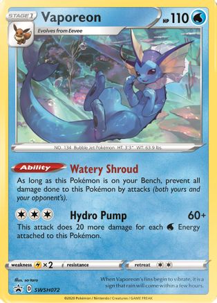 Vaporeon SWSH072/307 - Promo - Holofoil