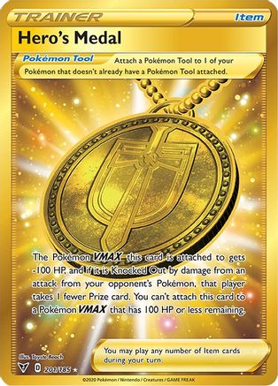 Hero's Medal (Secret) 201/185/185 - Secret Rare - Holofoil