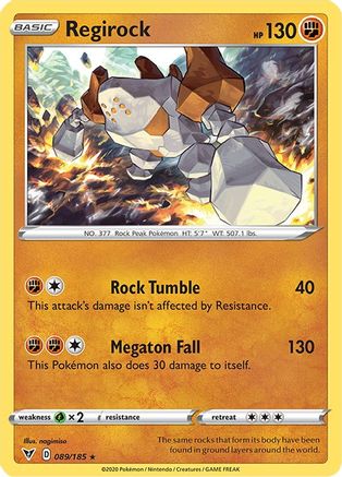 Regirock 089/185/185 - Holo Rare - Holofoil