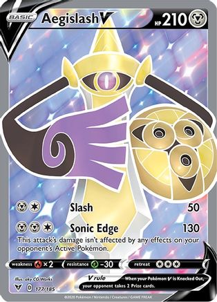 Aegislash V (Full Art) 177/185/185 - Ultra Rare - Holofoil