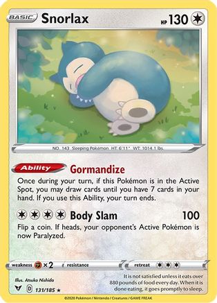 Snorlax 131/185/185 - Holo Rare - Holofoil
