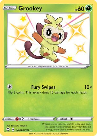 Grookey SV004/SV122/122 - Shiny Holo Rare - Holofoil