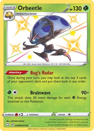 Orbeetle SV009/SV122/122 - Shiny Holo Rare - Holofoil