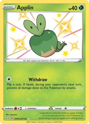 Applin SV012/SV122/122 - Shiny Holo Rare - Holofoil