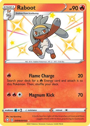 Raboot SV016/SV122/122 - Shiny Holo Rare - Holofoil