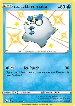 Galarian Darumaka SV023/SV122/122 - Shiny Holo Rare - Holofoil