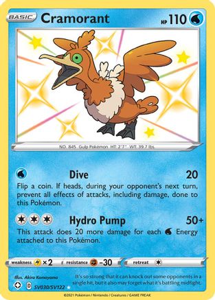 Cramorant SV030/SV122/122 - Shiny Holo Rare - Holofoil