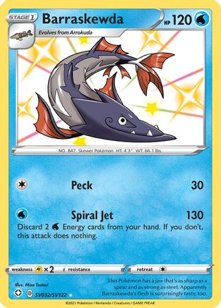 Barraskewda SV032/SV122/122 - Shiny Holo Rare - Holofoil