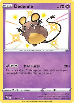 Dedenne SV051/SV122/122 - Shiny Holo Rare - Holofoil