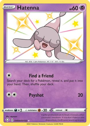 Hatenna SV054/SV122/122 - Shiny Holo Rare - Holofoil