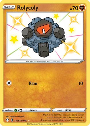 Rolycoly SV067/SV122/122 - Shiny Holo Rare - Holofoil