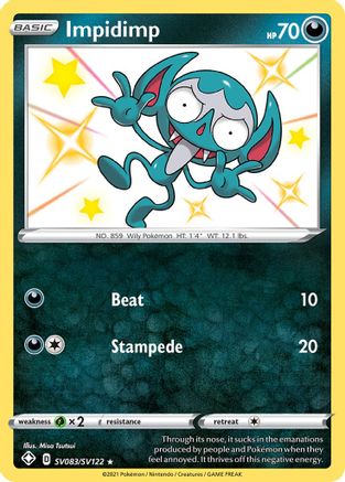 Impidimp SV083/SV122/122 - Shiny Holo Rare - Holofoil