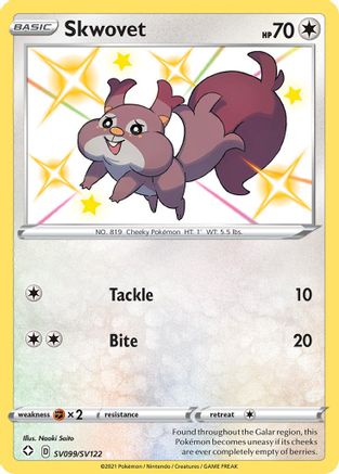 Skwovet SV099/SV122/122 - Shiny Holo Rare - Holofoil