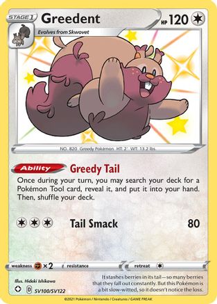 Greedent SV100/SV122/122 - Shiny Holo Rare - Holofoil