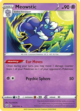 Meowstic 061/163/163 - Holo Rare - Holofoil