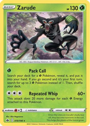 Zarude 019/198/198 - Holo Rare - Holofoil