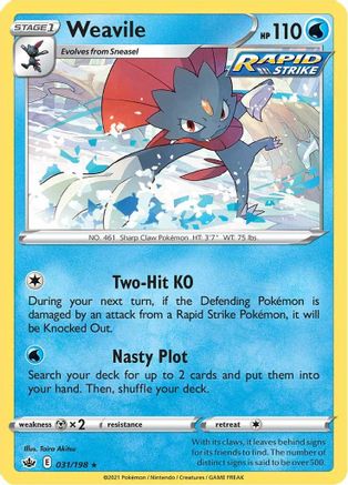 Weavile 031/198/198 - Holo Rare - Holofoil