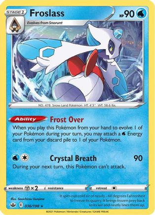 Froslass 036/198/198 - Holo Rare - Holofoil
