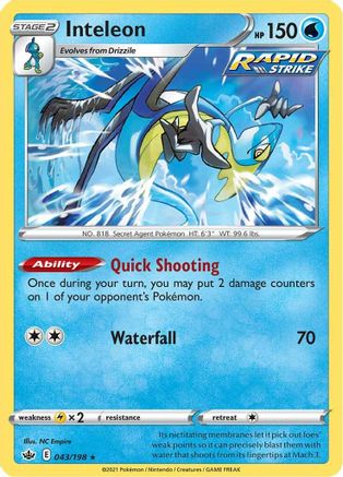 Inteleon 043/198/198 - Holo Rare - Holofoil