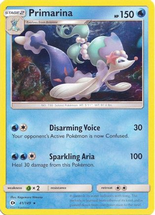 Primarina 041/149 - Holo Rare - Holofoil
