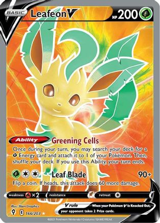 Leafeon V (Full Art) 166/203/203 - Ultra Rare - Holofoil