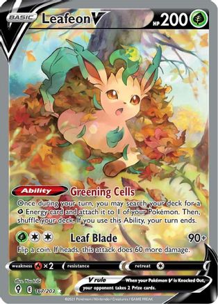 Leafeon V (Alternate Full Art) 167/203/203 - Ultra Rare - Holofoil