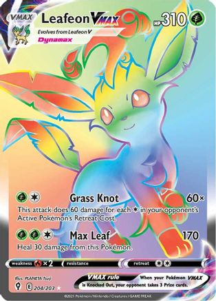 Leafeon VMAX (Secret) 204/203/203 - Secret Rare - Holofoil