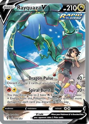 Rayquaza V (Alternate Full Art) 194/203/203 - Ultra Rare - Holofoil