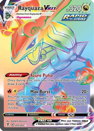 Rayquaza VMAX (Secret) 217/203/203 - Secret Rare - Holofoil
