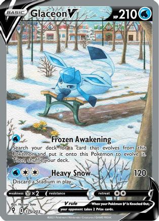 Glaceon V (Alternate Full Art) 175/203/203 - Ultra Rare - Holofoil