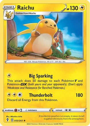 Raichu 050/203/203 - Holo Rare - Holofoil