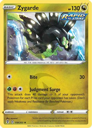 Zygarde 118/203/203 - Holo Rare - Holofoil