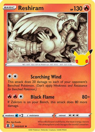 Reshiram 002/025/25 - Holo Rare - Holofoil