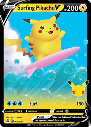Surfing Pikachu V 008/025/25 - Ultra Rare - Holofoil