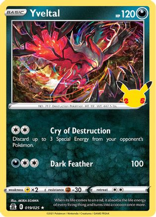 Yveltal 019/025/25 - Holo Rare - Holofoil