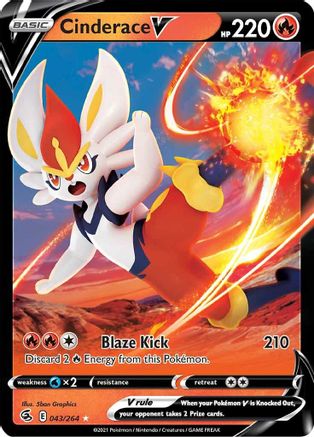 Cinderace V (43) 043/264/264 - Ultra Rare - Holofoil